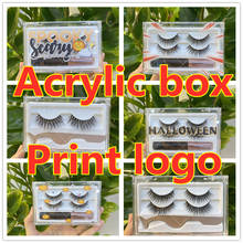 Acrylic box one/two pairs with tweezers and the glue wholesale false eyelash box lash boxes custom logo 25mm mink packaging 2024 - buy cheap
