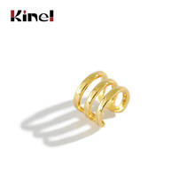 Kinel 2020 New 18K Gold 925 Sterling Silver Ear Clip on Earring Without Piercing Chic Earcuff No Hole Ear Clip Earrings Jewelry 2024 - buy cheap