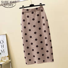 Korean Autumn Winter 2022 Polka Dot Knitted Soft Skirt Women Casual Stretch High Waist Knit Skirts Thick Woman Sexy 7313 50 2024 - buy cheap