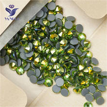 YANRUO 2058HF All Sizes Peridot AB Crystals Hotfix Iron On Strass Rhinestones Hot Fix Flatback Glass Stone For Garment 2024 - buy cheap