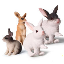 Figuras de animales de conejo, juguetes coleccionables de animales salvajes, juguetes de plástico de cemento para niños 2024 - compra barato