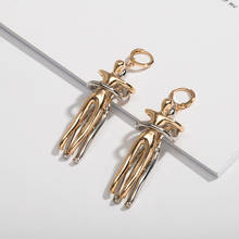 YANGLIUJIA-pendientes largos de Metal para mujer, aretes con personalidad exagerada, estéreo, Retro, regalo para fiesta de boda 2024 - compra barato