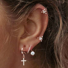 2019 High Quality delicate 925 sterling silver paved tiny CZ flower ear cuff earring women cute girl fashion party jewelry gifts 2024 - buy cheap