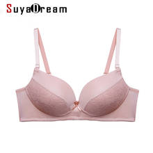 Women Silk Bra 100%Natural Silk Lining 3/4 CUP Wire Free Push up Bras for Women Padded Lace Bra Everyday 2024 - buy cheap