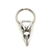 2020 New Raven Skull Keychain Raven Magpie Crow Poe Gothic Gift,Halloween Raven Skull key ring ,Goth Bird Skull Jewelry 2024 - buy cheap