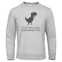 Looks like you got disconnected Print Hoodie Sweatshirt Mens Cartoon Internet Dinosaur Men Hoodies Autumn Pullover Streetwear 2024 - buy cheap