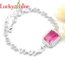 Luckyshine For Woman Vintage 925 Silver Bi colored Tourmaline Bracelets  S letter Silver Chain Bracelets Birthday, Christmas Gif 2024 - buy cheap