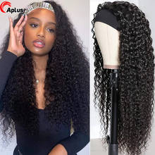 Peluca de cabello humano rizado brasileño para mujeres negras, pelo hecho a máquina, Remy, Jerry, bufanda 2024 - compra barato