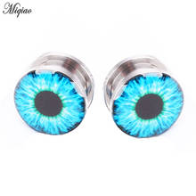 Miqiao 2pcs Fashionable and Exquisite Blue Eyes Stainless Steel Pulley Ear Expansion 5mm-25mm Human Body Piercing Jewelry 2024 - buy cheap