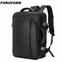 Fashion Handmade Genuine Leather Backpack 15.6 inch Laptop Business Backpack Multi-function Shoulder Bag Large Capacity Backpack 2024 - buy cheap