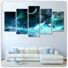 Modern Abstract Wall Art Pictures Home Decoration Canvas Posters 5 Panel Lich King Dragon Frame Living Room HD Printed Painting 2024 - buy cheap