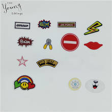 Fashion Pattern sell hot melt Adhesive Applique Embroidery Patches stripes DIY Badges Clothing Accessories 1pcs sell C5059-C5077 2024 - buy cheap