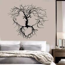Casal amoroso árvore abstrata romântico decoração do quarto decalques da parede do vinil guarda-roupa cabeceira auto adesivo adesivos de parede 2024 - compre barato