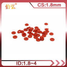 Junta tórica de silicona roja/VMQ, 1,8mm de espesor ID1.8/2/2, 24/2, 5/2, 8/3, 15/3, 55/3, 75/4mm, 10 unids/lote 2024 - compra barato