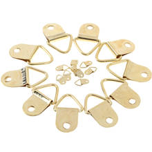 10PCS/Lot Golden Triangle D-Ring Hanging Picture oil Painting Mirror Frame Hooks Hangers 2024 - buy cheap