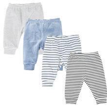 Штаны для новорожденных унисекс, хлопковые брюки со средней талией для детей 3-6 мес., штаны для маленьких мальчиков и девочек, леггинсы для малышей 2024 - купить недорого