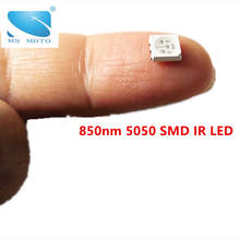 2 pçs/lote 5050 SMD 850nm infravermelho IR LED 12mil 3 chips Para câmera de Vigilância CCTV acessório 2024 - compre barato