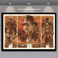 Póster Artístico de Indiana Jones, película clásica, lienzo, pintura de pared Retro, impresiones de imágenes para decoración del hogar y sala de estar 2024 - compra barato