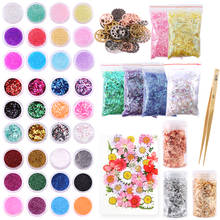 Epoxy Resin Filling Material Set With Glitter Powder Dried Flowers For Resin Accessories Craft Supplies Resin Jewelry Making Kit 2024 - buy cheap