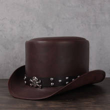 Sombrero de cuero para hombres y mujeres, sombrero de fiesta tradicional de presidente, Steampunk, mago, Cosplay, gorros de fiesta, triangulación de envío, 3 tamaños, 13CM 2024 - compra barato