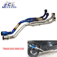 Sclmotos-tubo de escape completo para motocicleta, sistema de escape para Yamaha T-MAX TMAX 50,8 500 T-MAX 530 500 530-2001, plata, 2016mm 2024 - compra barato