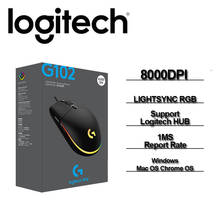 New Logitech G102 LIGHTSYNC Gaming Mouse Upgrade 2 Generation with 8000DPI 32 bit ARM  for Laptop PC Mouse Gamer Gaming Mouse 2024 - buy cheap