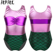 Kids Girls Gymnastics Leotards Professional Ballet Tutu Tank Leotard Ballet Dance Dress Jumpsuit Mermaid Scales Printed Leotard 2024 - buy cheap