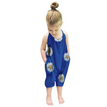 Toddler Girl Kids Jumpsuit Baby Girls Sleeveless Summer Sunflower Print Romper Playsuit Clothes Children's Clothing Комбинезон 2024 - buy cheap