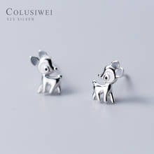 Colusiwei Design New 925 Sterling Silver Cute Sika Deer Animal Stud Earrings for Women Sterling Silver Jewelry Kids Gift 2024 - buy cheap