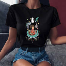 Camisetas de Spirited Away para mujer, ropa de calle con estampado de anime japonés, Camiseta holgada de estética Harajuku, Tops ulzzang para mujer 2024 - compra barato
