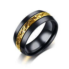 Top Sale Fashion Tidal Men's Jewelry Stainless Steel Flower Black Gold Ring Exquisite Ring Wedding Ring Jewelry Good for Banquet 2024 - buy cheap