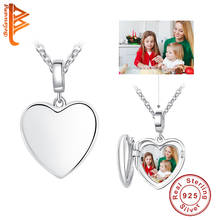 Belawang 100% colar de prata esterlina 925, coração de amor, foto personalizada, pingente, colar para mulheres, joia de aniversário de casamento 2024 - compre barato