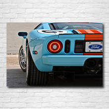 Ford GT-papel tapiz de supercoche de carreras, carteles de arte de pared en lienzo para decoración de la habitación del hogar, vista trasera, Sportscar 2024 - compra barato