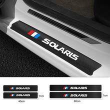 4pcs  Carbon Fiber Vinyl Stickers Car Sticker Car Door Sill Protector Leather For Hyundai SOLARIS 2017 2018 2019 Car Accessories 2024 - compre barato
