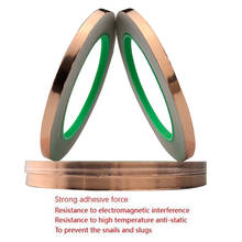 Cinta adhesiva de lámina de cobre conductora de un solo lado, cinta de blindaje EMI resistente al calor, 3mm, 20/30/50/metros 2024 - compra barato