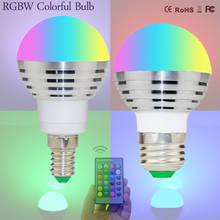 3 Вт RGB многоцветный светодиодный светильник в форме шара лампа E14 E27 с винтовым основанием лампа с дистанционным управлением для украшения дома спальни 85-265 в 110 В 220 В 2024 - купить недорого