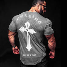Men Cotton Short sleeve t shirt Summer Casual Fashion Printed T-shirt Tees Tops Male Gyms Fitness Bodybuilding workout Clothing 2024 - buy cheap