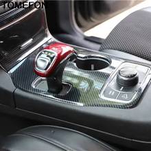 TOMEFON For Jeep Grand Cherokee 2014 2015 ABS Carbon Fiber Paint Red Gear Shift Knob Cap Protect Cover Trim Interior Accessories 2024 - buy cheap