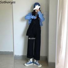Jumpsuits Women Spring Denim Buttons Crimping All-match Harajuku Solid Kawaii BF Ulzzang Outwear Trendy Chic Casual Womens New 2024 - buy cheap