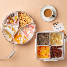 MDZF-Caja Almacenamiento de plástico para Snacks, plato dividido para aperitivos, postres, fruta seca, dulces, bandeja redonda cuadrada para fiesta con tapa 2024 - compra barato