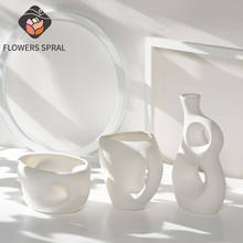 European-Style Simple Geometric Ceramic Vase, Dried Flower Vase, Creative Home Art Decoration, Anniversary Gift 2024 - buy cheap