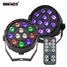 Wireless Remote Control RGBW 12x3W UV Disco Wash Flat Light Equipment 8 Channels DMX 512 LED Uplight Stage Lighting Effect Light 2024 - buy cheap