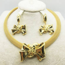 Collar de oro de Dubái, colección de pendientes, moda de Nigeria, colección de joyería de perlas africanas, conjunto de joyería italiana para mujer 2024 - compra barato