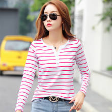 Striped T Shirt Women Cotton Long Sleeve Tops T-Shirts 2022 Spring Autumn Korean Fashion Clothes Tee Shirt Femme Camisetas Mujer 2024 - buy cheap