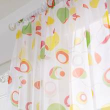 1PC Tulle Curtains Printed Kitchen Decorations Window Treatments American Living Room Divider Sheer Voile Curtain Decoration 2024 - buy cheap