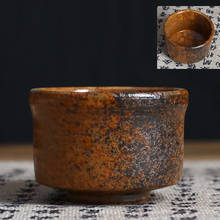 Copo de chá de cerâmica clássico, copo pequeno tigela de chá acessórios decoração antiga para casa 2024 - compre barato