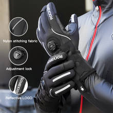 ROCKBROS-guantes completos de ciclismo, manoplas reflectantes para pantalla táctil, cálidas, impermeables para exteriores, para motocicleta y bicicleta 2024 - compra barato