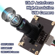 Wide Angle 3840x2880 13Megapixel USB Webcam Module Sony IMX214 Fisheye USB Camera Module with Mic for Linux Windows Mac Android 2024 - buy cheap