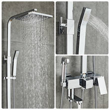 Chrome Bathroom Rain Shower System Modern Brass Shower Head Set Bathtub Shower Mixer with Bidet Waterfall Shower Faucets 2024 - buy cheap