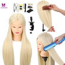 26Inch Professional Mannequin Training Head Hairdressing Dolls Styling Long Hair Practice Salon Hair Dolls Dummy Training Heads 2024 - buy cheap